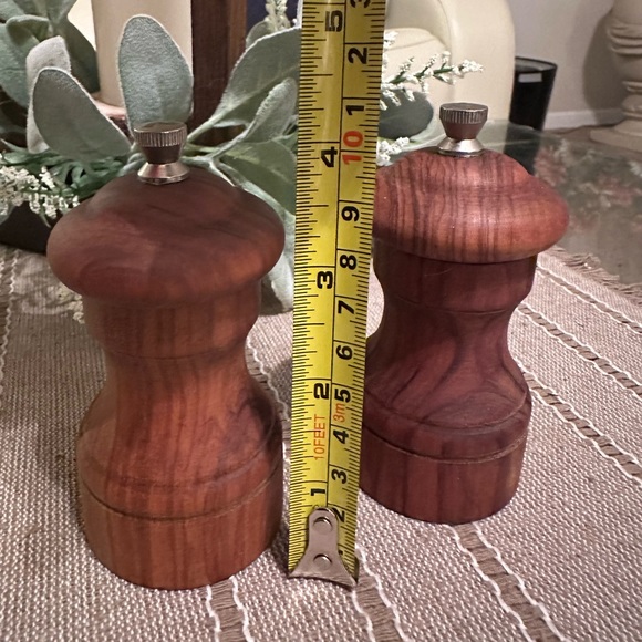 Vintage Mid-Century 4” Wooden Salt & Pepper Shakers | Made In Italy - Picture 4 of 5
